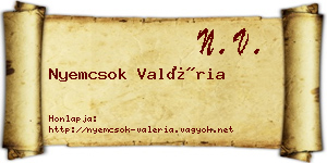 Nyemcsok Valéria névjegykártya